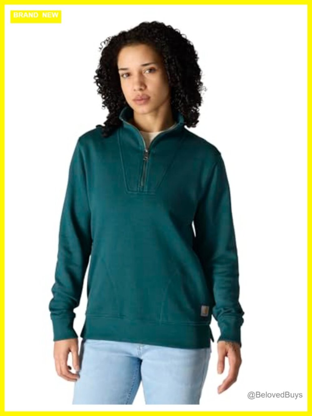 TENCEL Fiber Half-Zip Sweatshirt Relaxed Fit Pullover Workwear